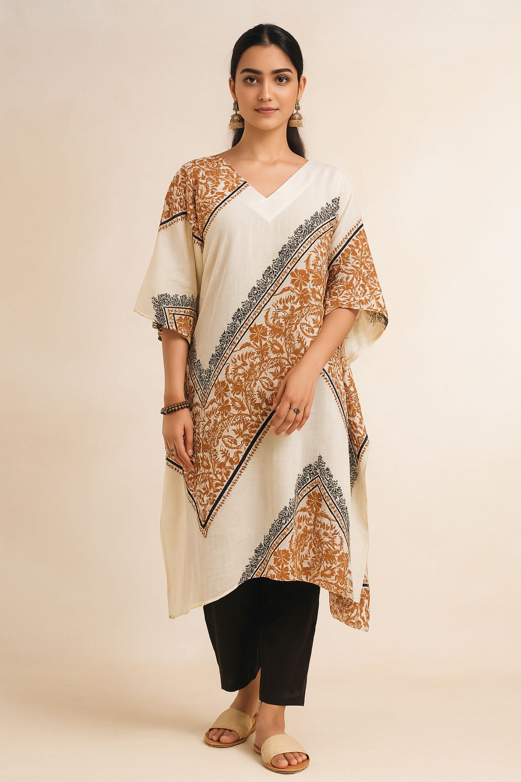 Printed Kaftan Kurta.