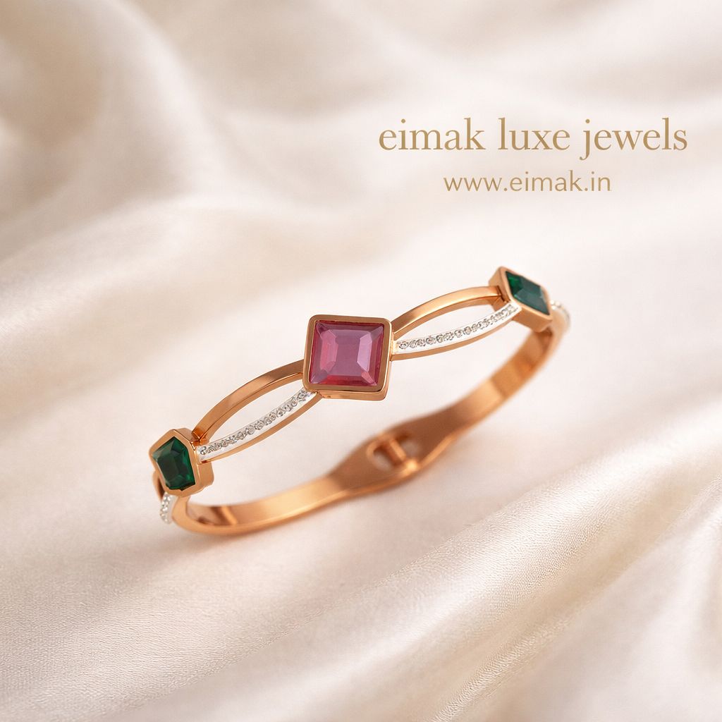 Tri-gem crystal bangles