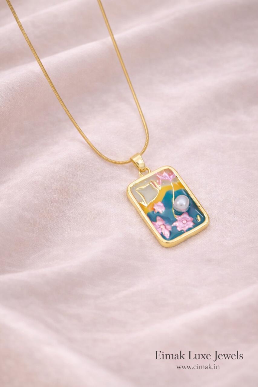 Cherry Blossom Pearl Pendant Chain