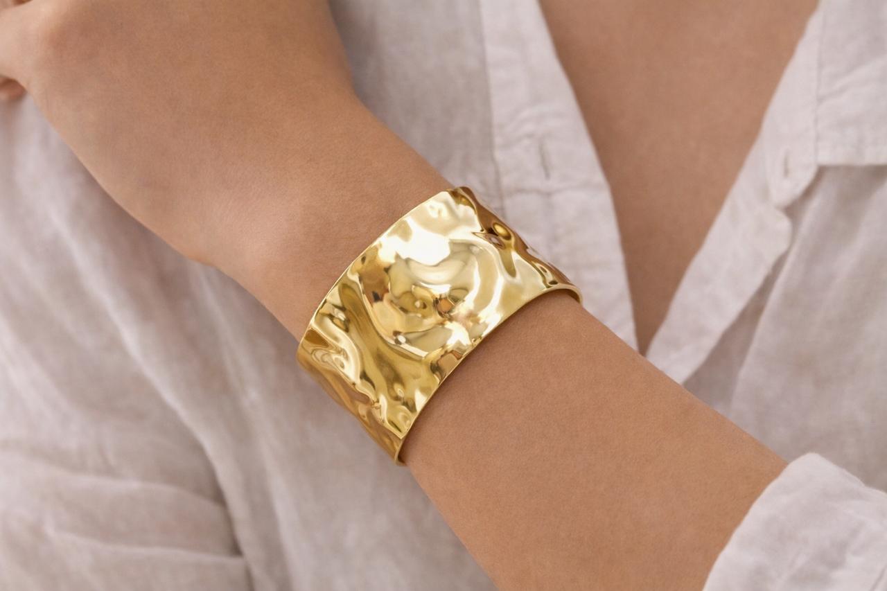 Molten Gold Cuff Bangle