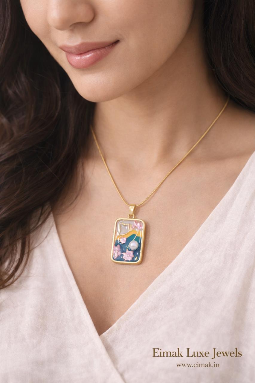 Cherry Blossom Pearl Pendant Chain