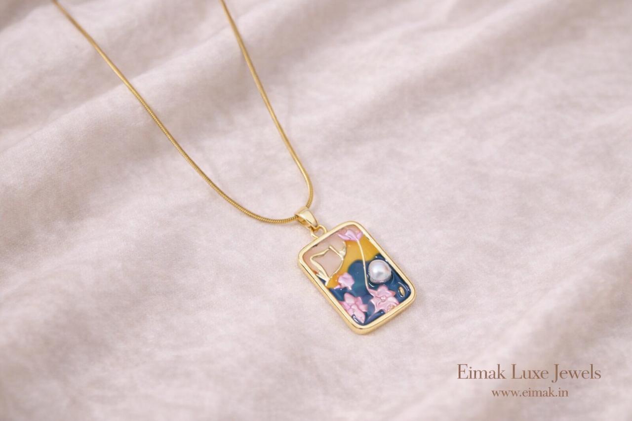 Cherry Blossom Pearl Pendant Chain