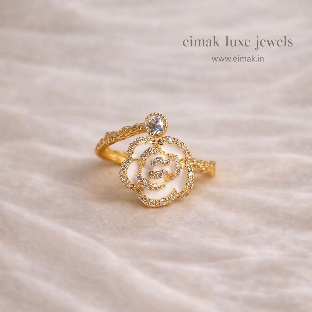 Golden Rose Sparkle Adjustable Ring