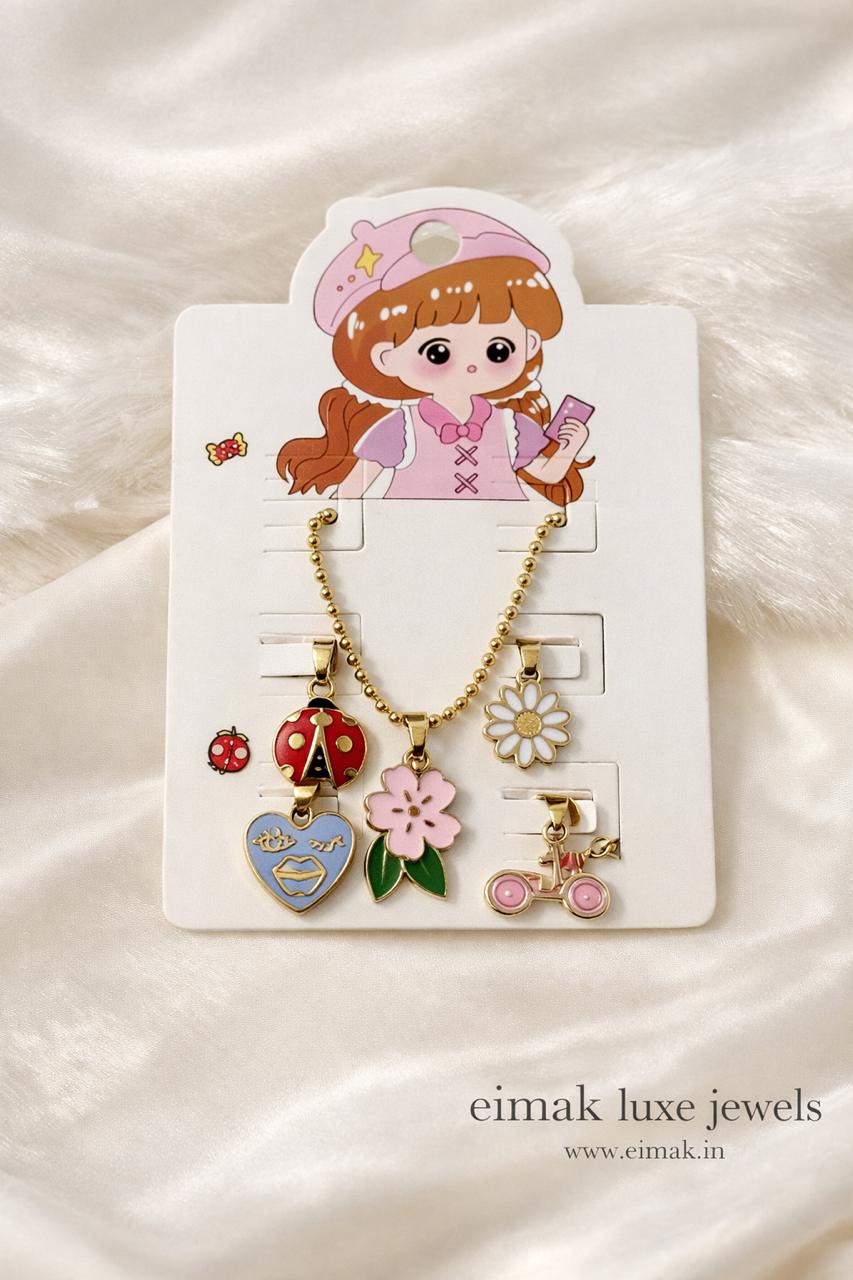  ELJ-KC-004  Happy Charm Kids Necklace