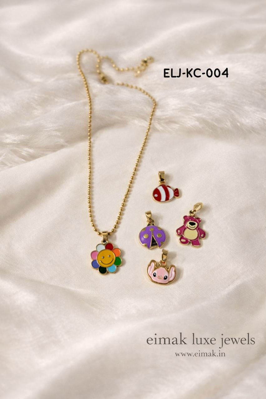  ELJ-KC-004  Happy Charm Kids Necklace