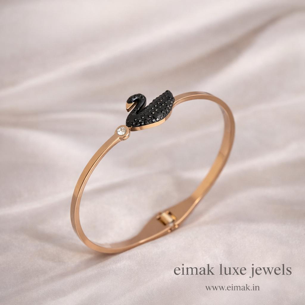 Black swan crystal bangles