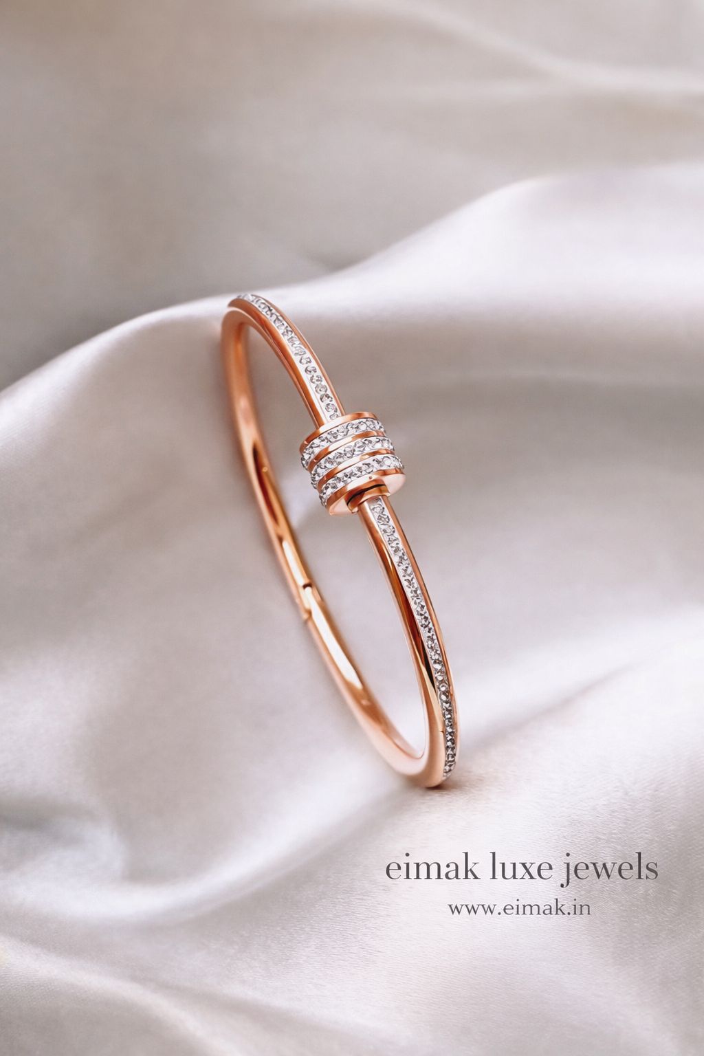 Eimak Gold Knot Crystal Bangle