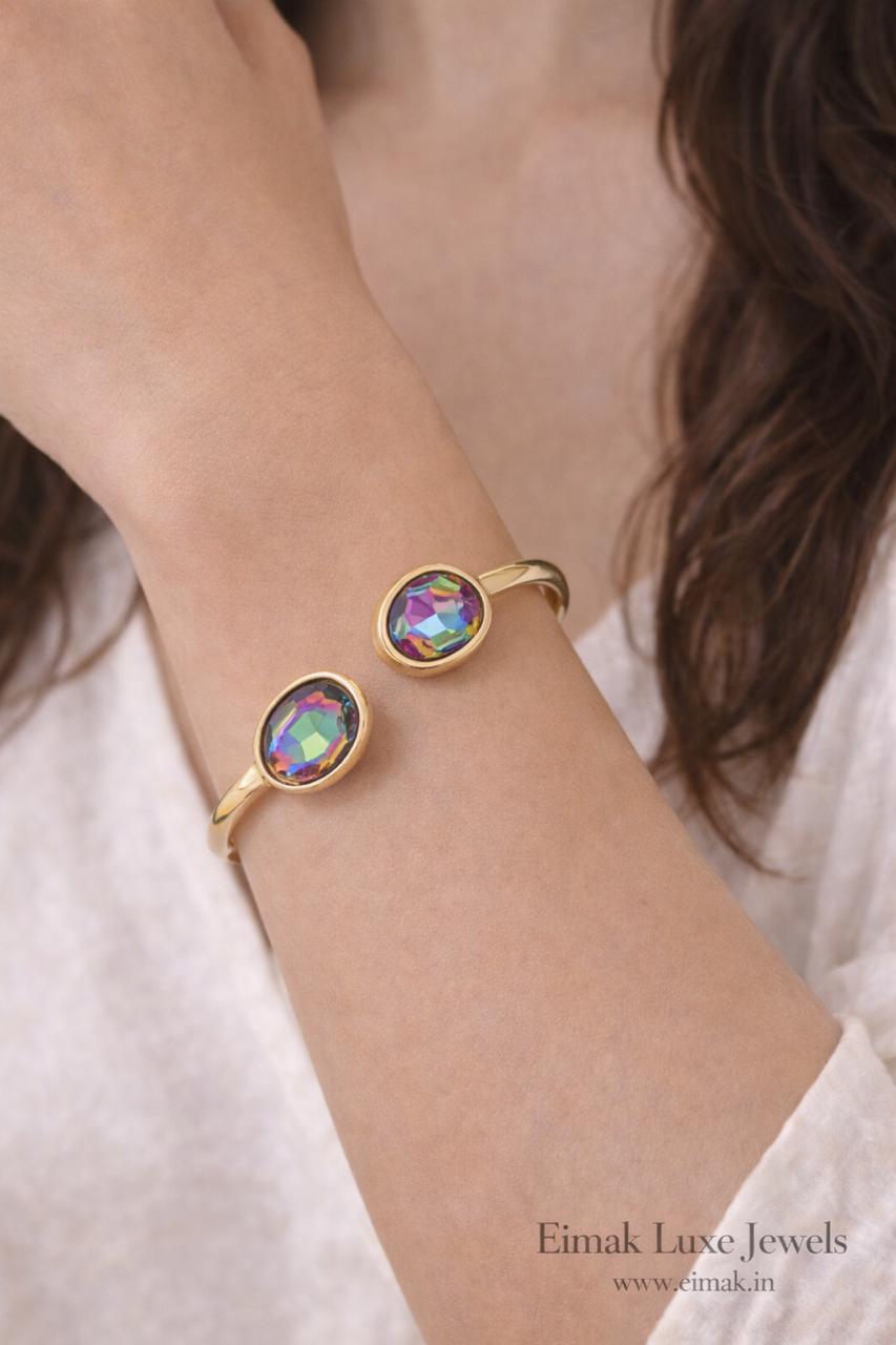 Rainbow Glow Adjustable Cuff Bangle