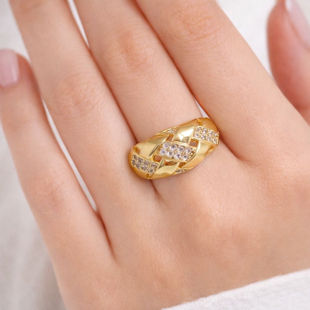 Celestia Weave Gold Ring
