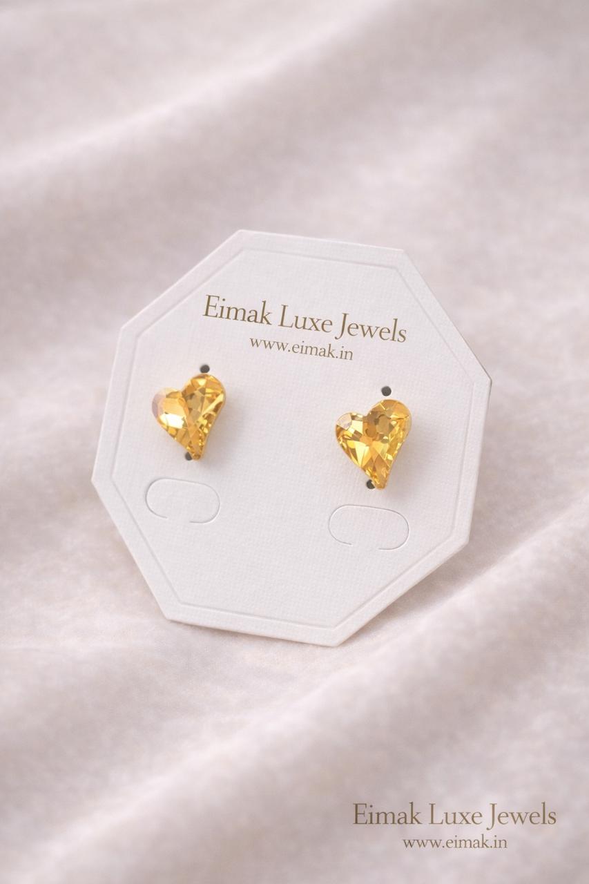  Heart Crystal Stud Earrings