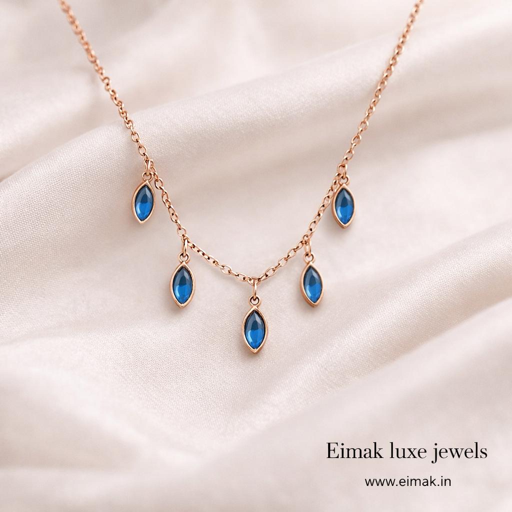 Azure Petal Drop Necklace