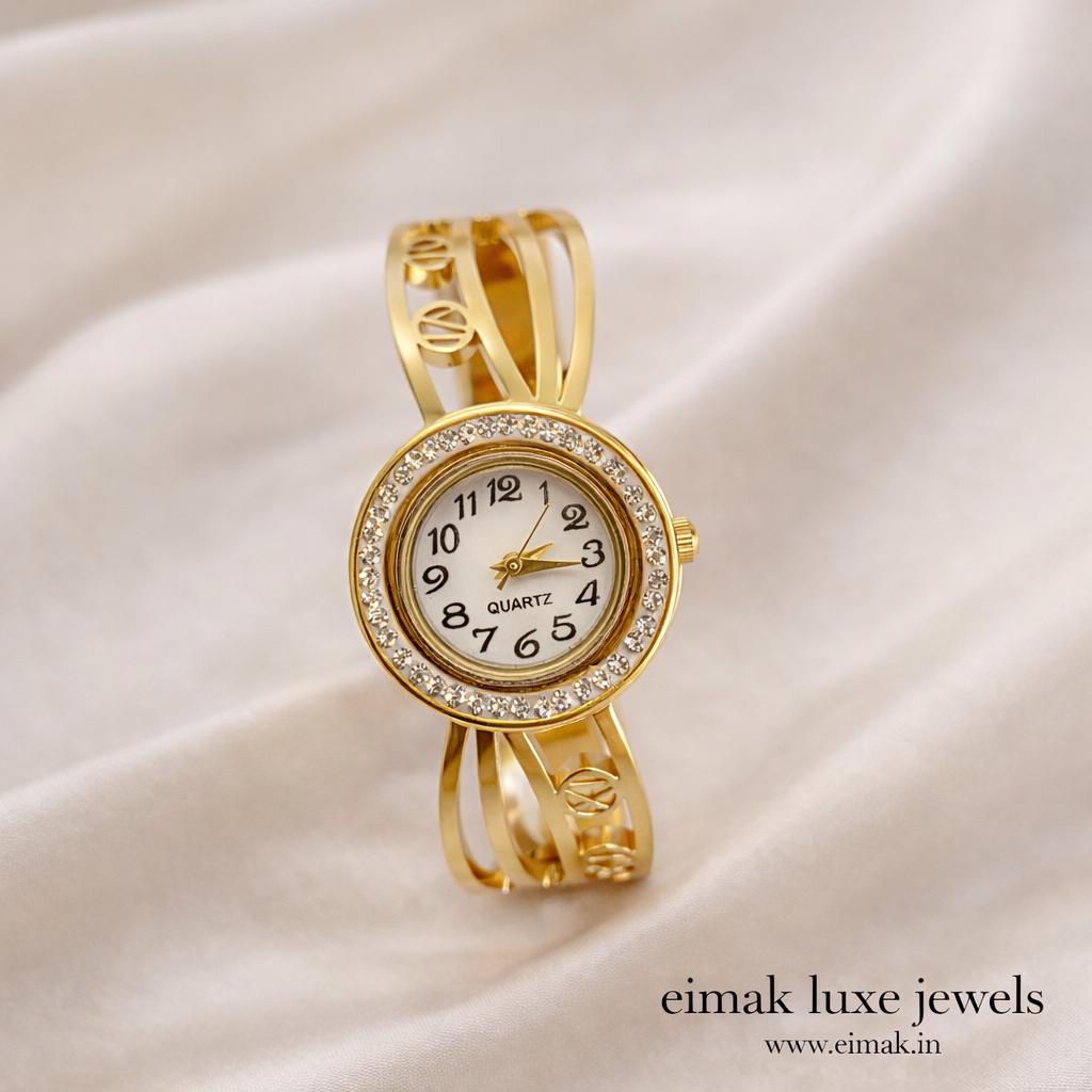 Eimak Royale Crystal Bangle Watch