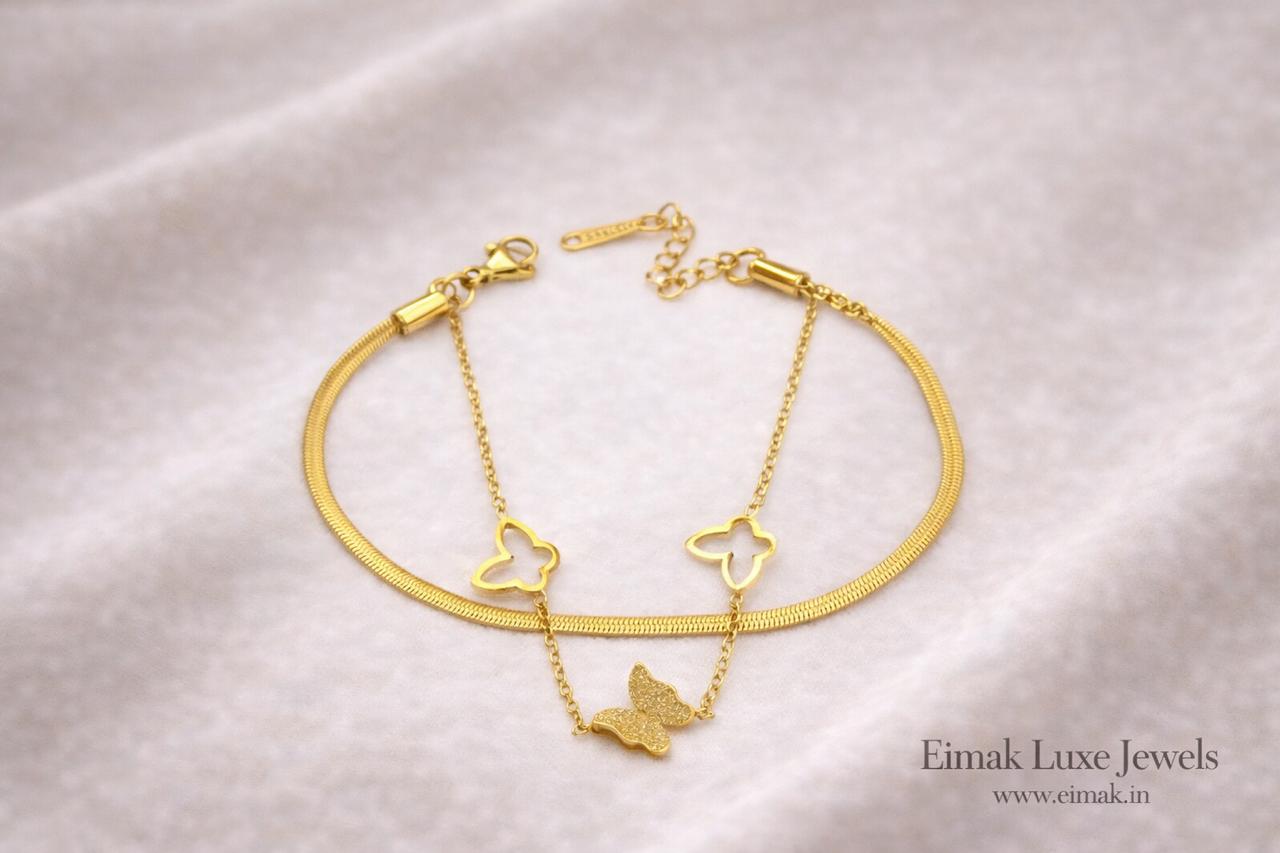 Butterfly Trio Charm Bracelet