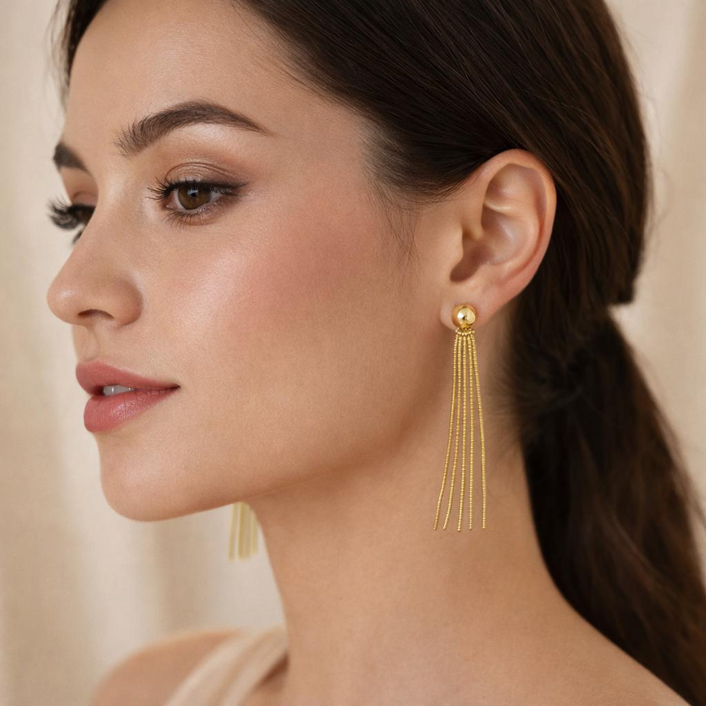 Golden Cascade Drop Earrings