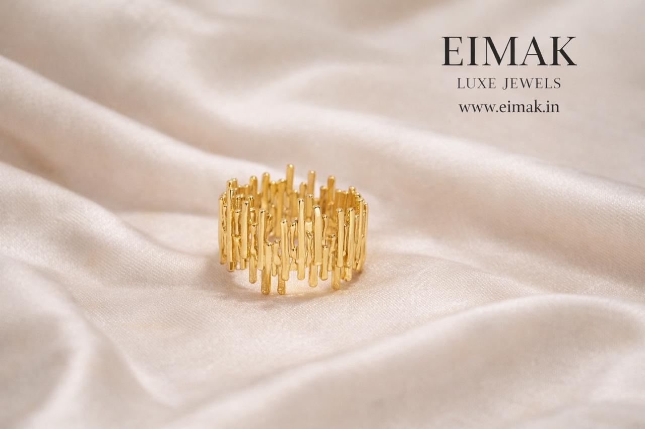 Golden Drizzle Statement Ring