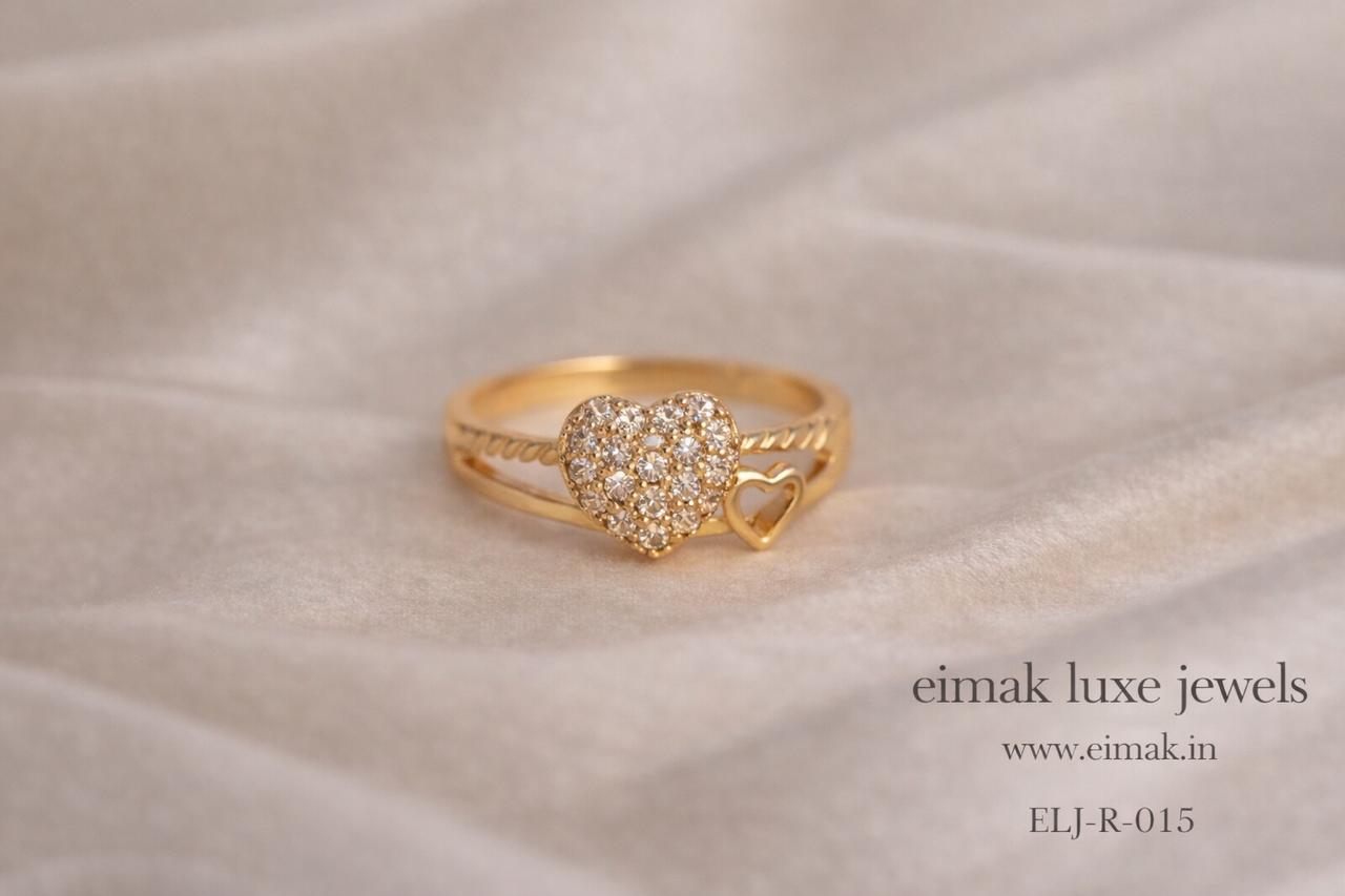 ELJ-R-015  Twin Heart Sparkle Ring