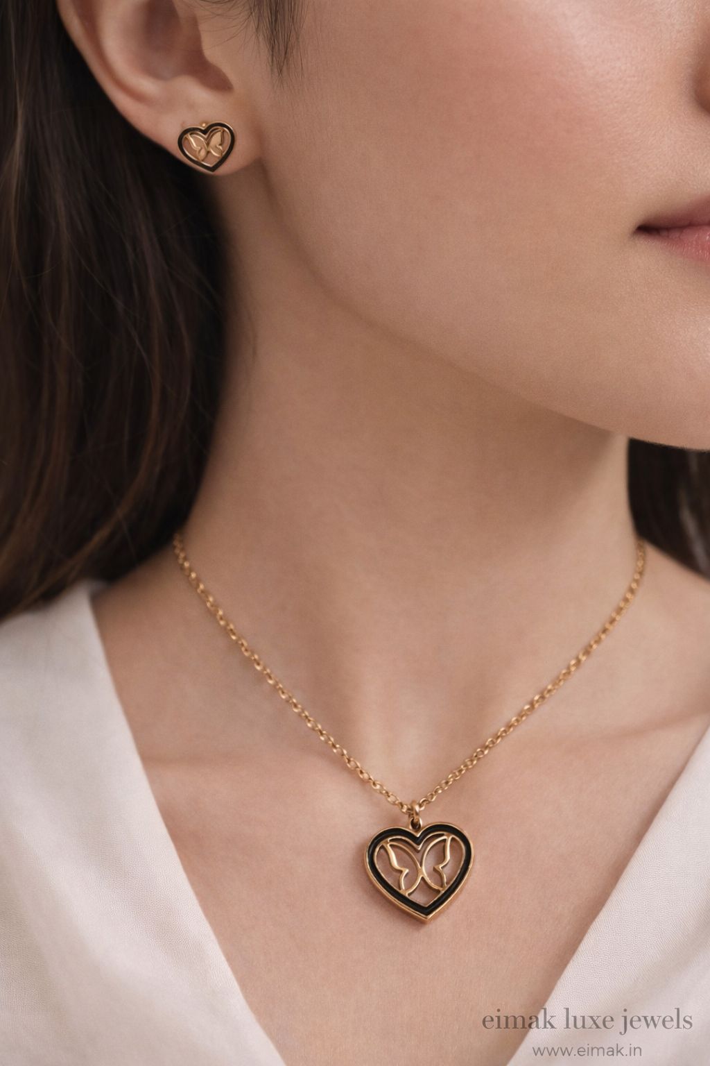 Eimak butterfly heart chain set 