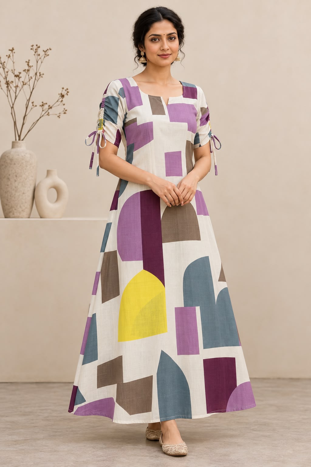 Multicolour Geometric Printed Maxi