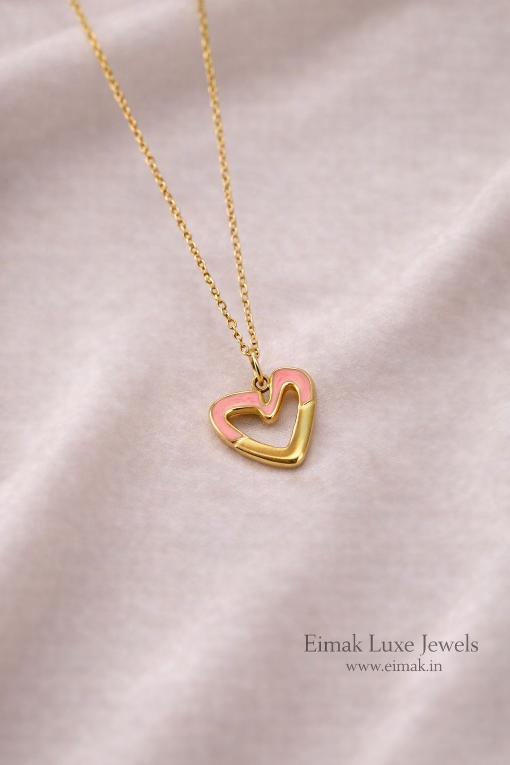 Pink Heart Pendant Chain