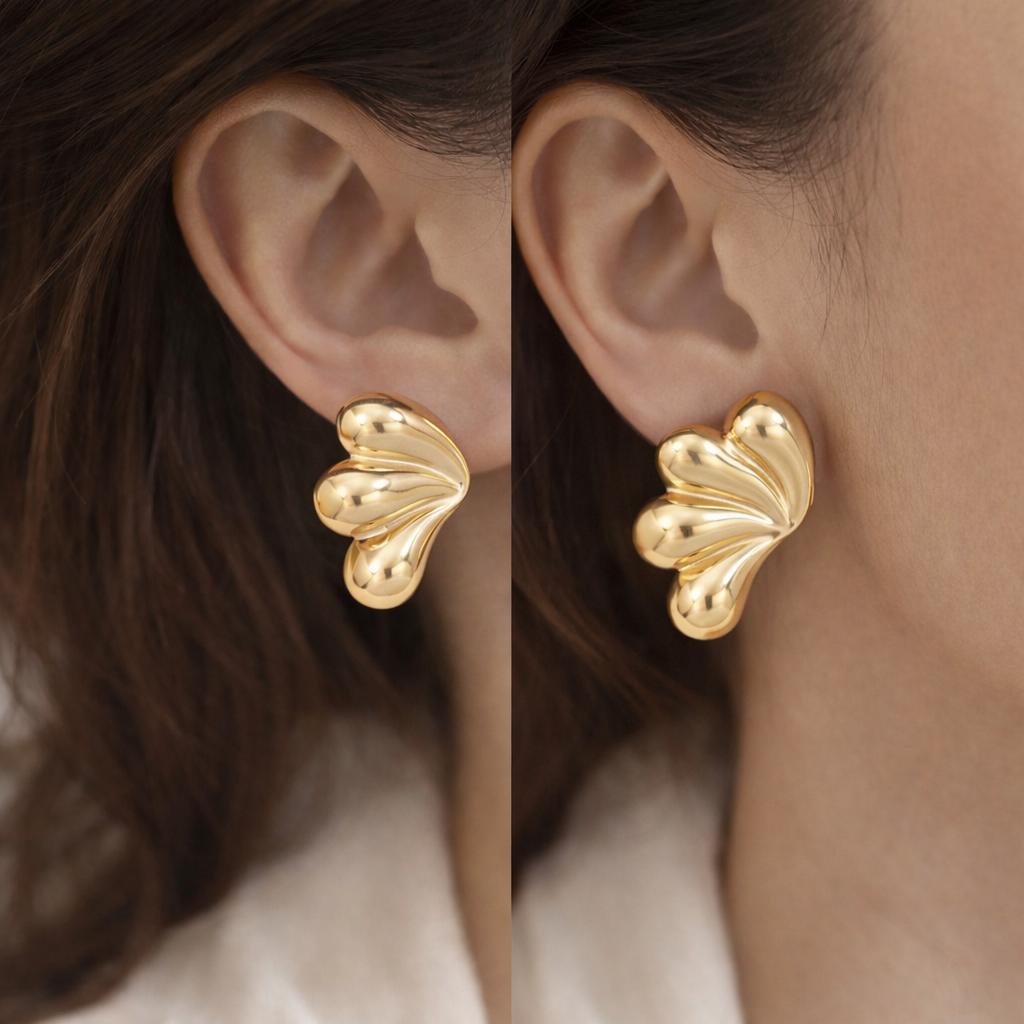 Golden Flutter Stud Earrings