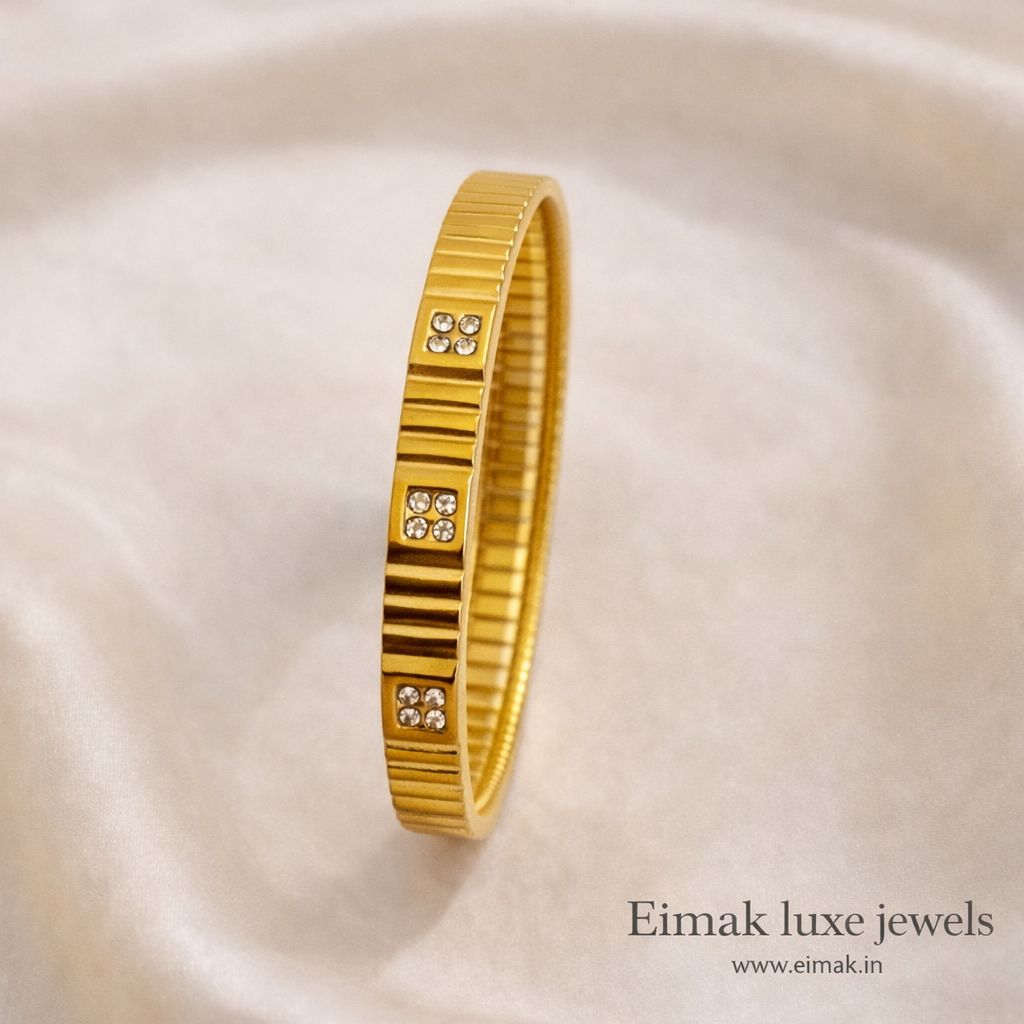 Radiant Grid Crystal Bangle