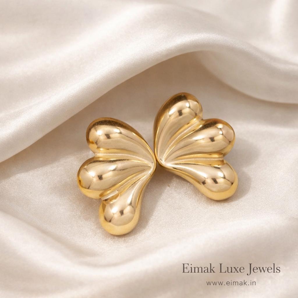 Golden Flutter Stud Earrings
