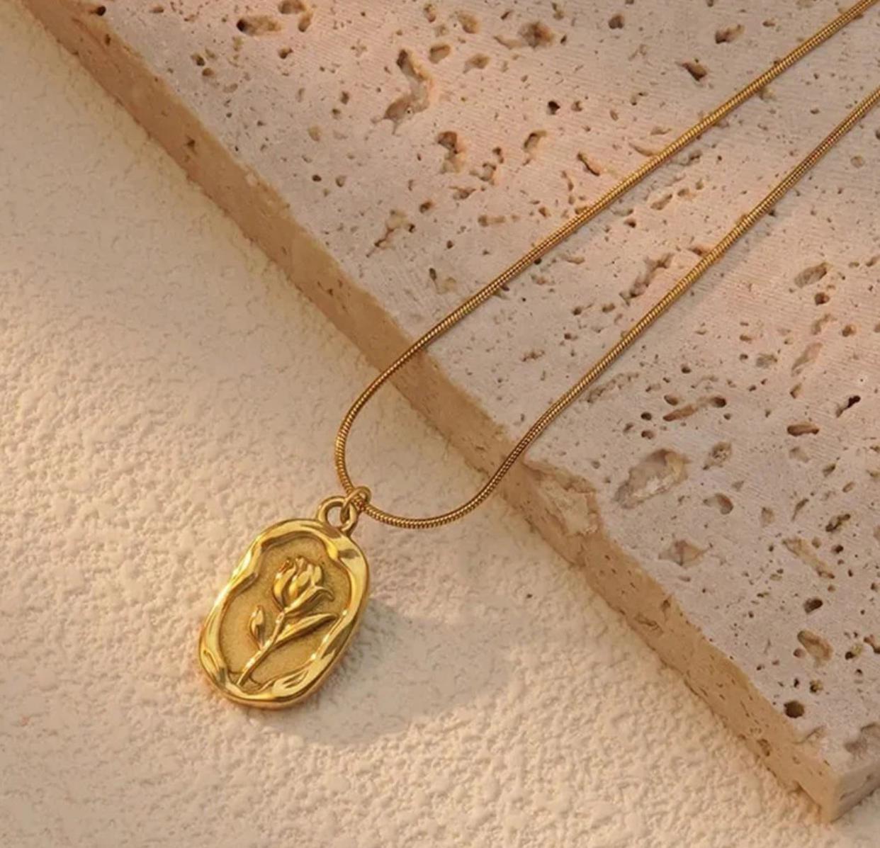 Golden Bloom Rose Themed Peandant 