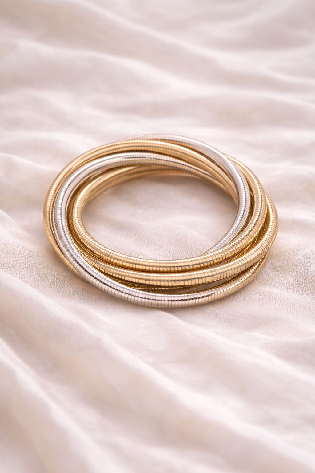 DuoHelix Luxe Spiral Bangle
