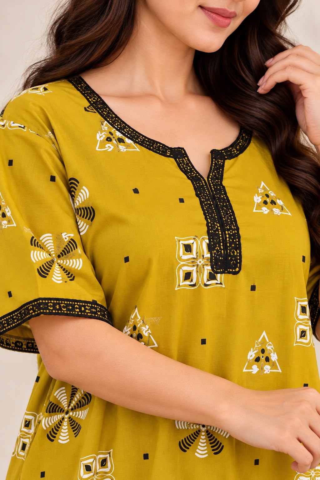 Mustard Yellow Printed Maxi