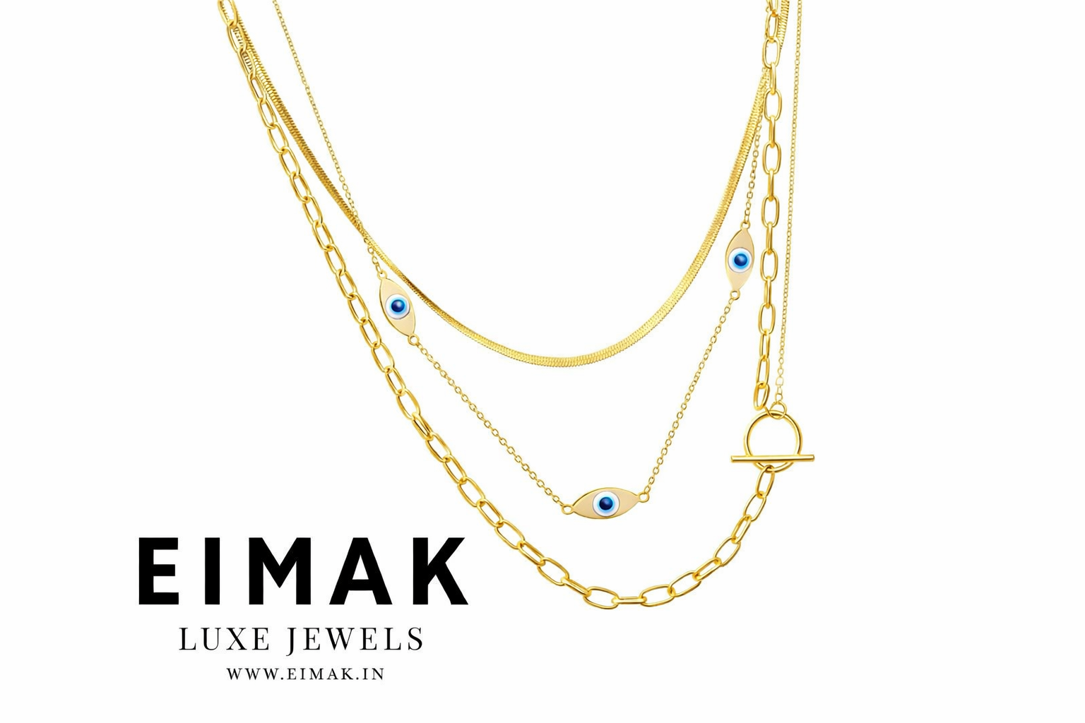 Evil Eye Trinity Layered Necklace