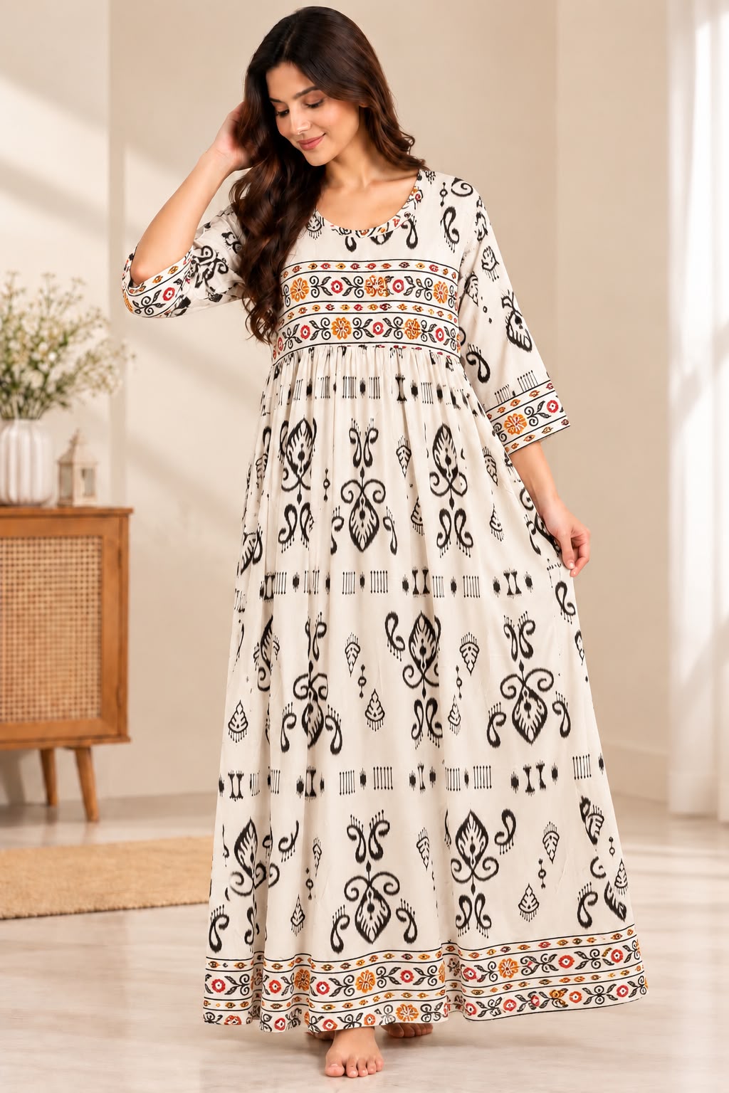 Noor – Ethnic Print Maxi Dress