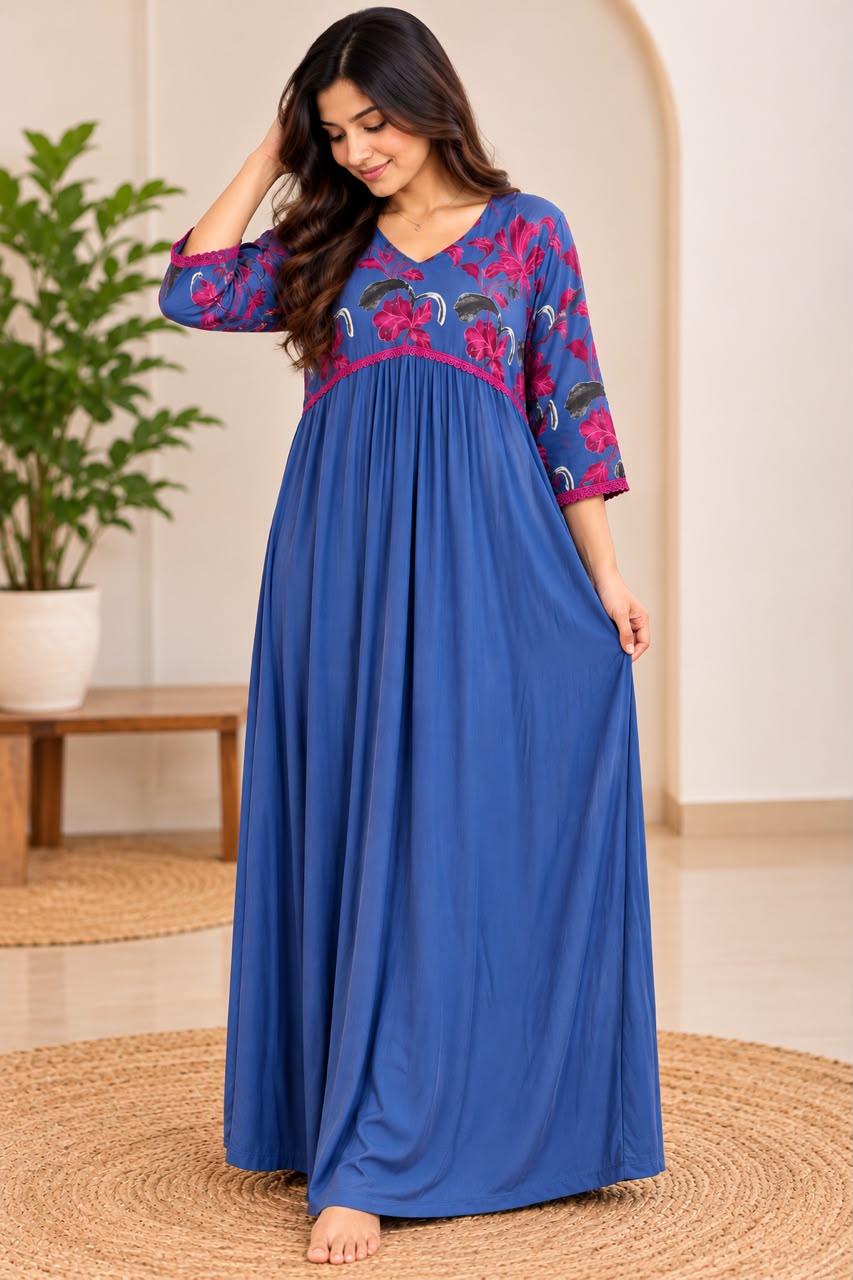 Royal Blue Blossom Maxi