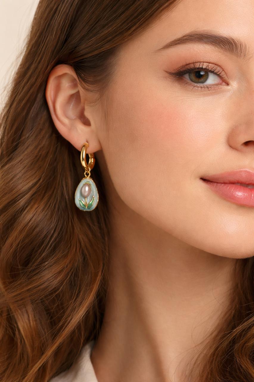 Lunaria Pearl Drop Earrings