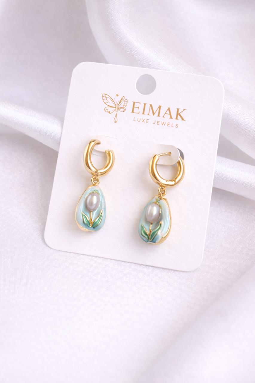 Lunaria Pearl Drop Earrings