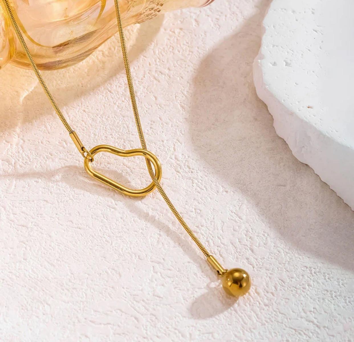 Golden Loop Adjustable Pendant Necklace