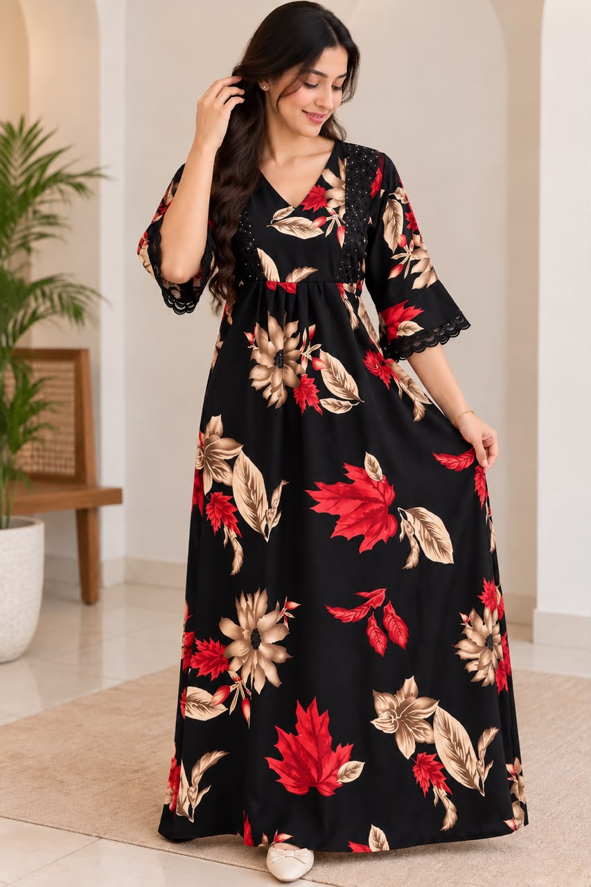 Midnight Bloom Floral Maxi